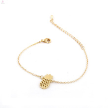 Cute Jewelry Alloy Chain Fruits Gold Charm Pineapple Bracelet